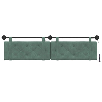 Hangend hoofdbord Met LED-verlichting Zeegroen Fluweel