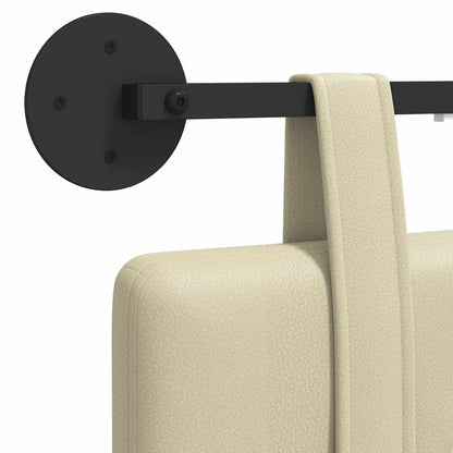 Hangend hoofdbord Met LED-verlichting Crèmekleurig Kunstleer