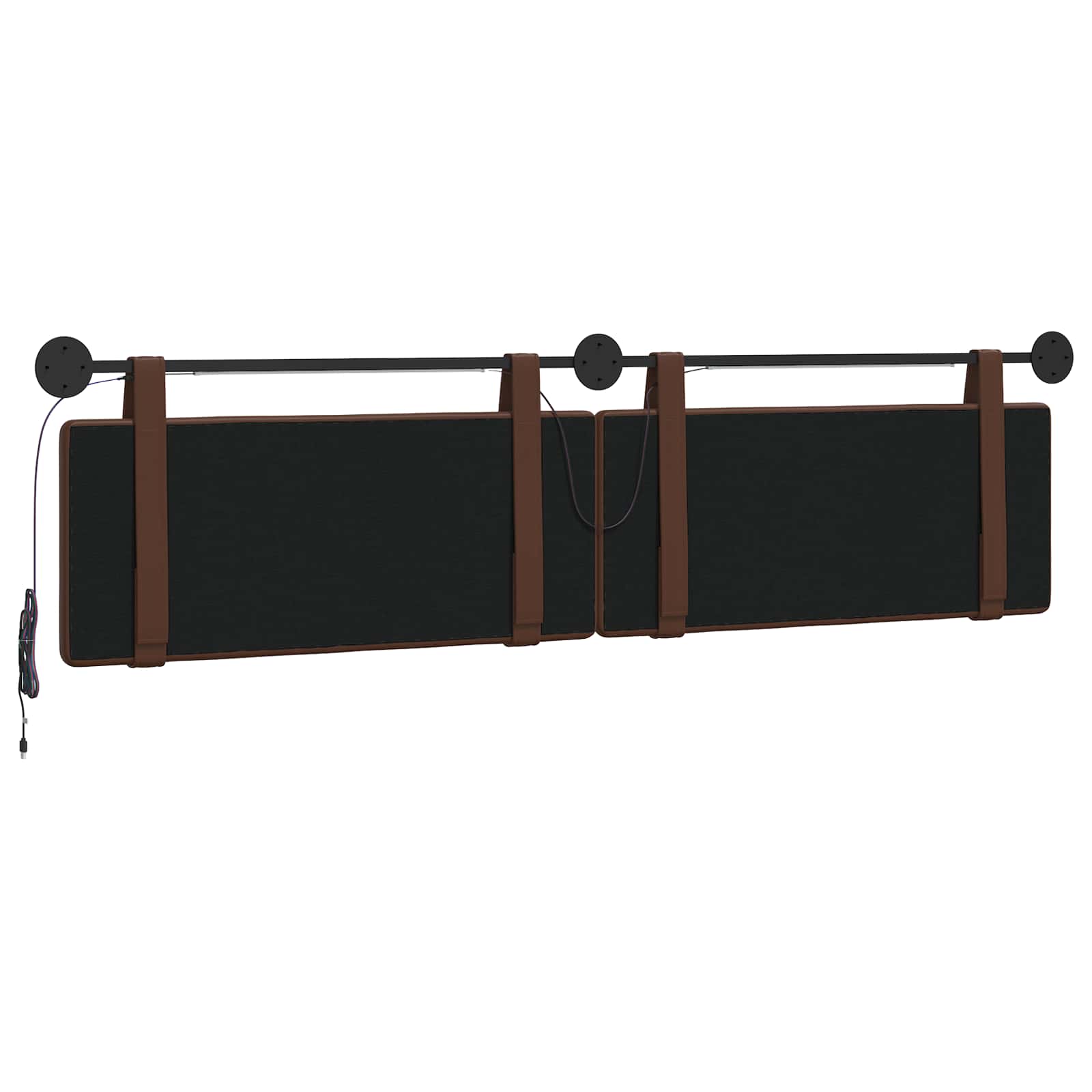 Hangend hoofdbord Met LED-verlichting Bruin Kunstleer