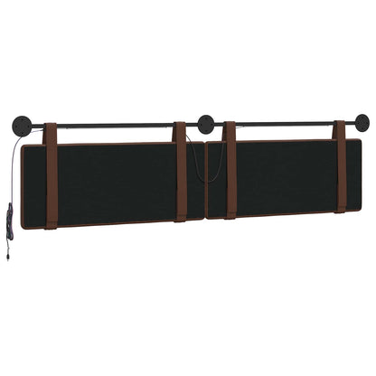 Hangend hoofdbord Met LED-verlichting Bruin Kunstleer