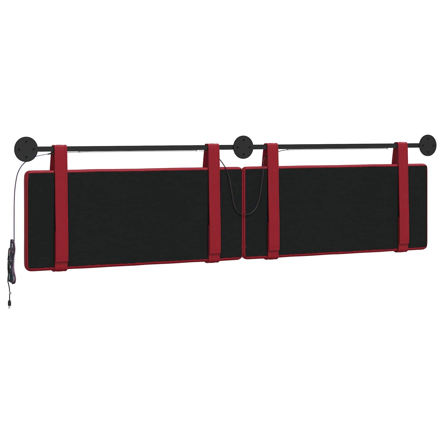 Hangend hoofdbord Met LED-verlichting Wijnrood Kunstleer