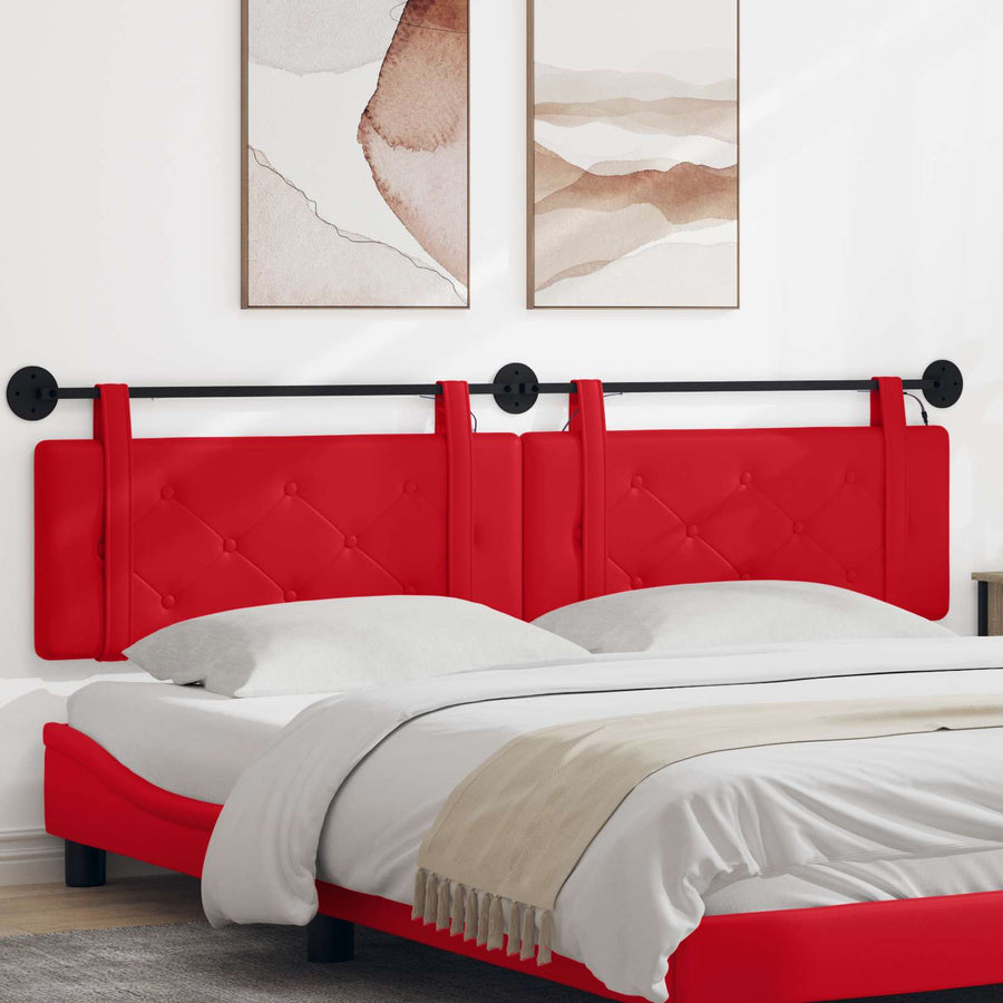 Hangend hoofdbord Met LED-verlichting Rood Kunstleer