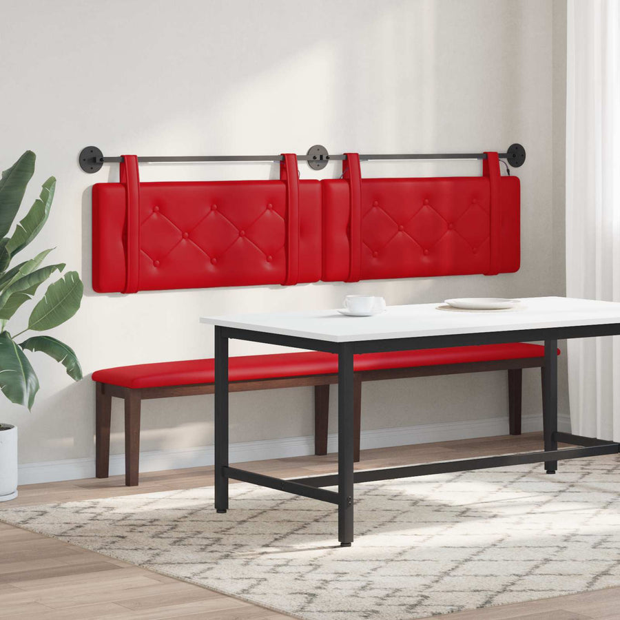Hangend hoofdbord Met LED-verlichting Rood Kunstleer