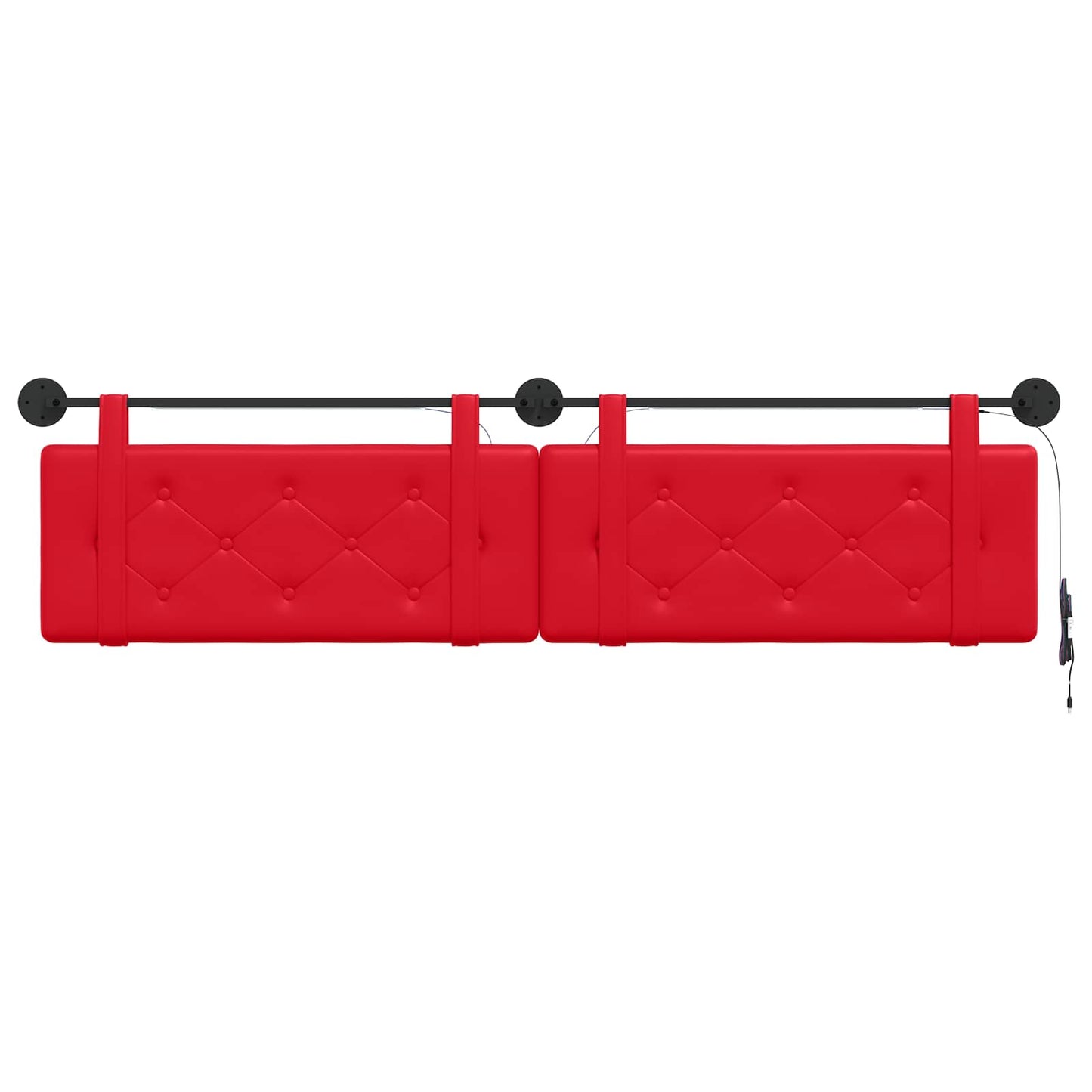 Hangend hoofdbord Met LED-verlichting Rood Kunstleer