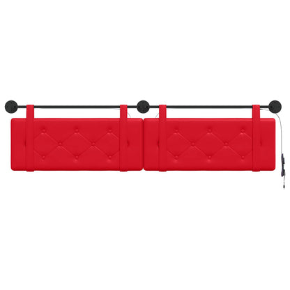 Hangend hoofdbord Met LED-verlichting Rood Kunstleer