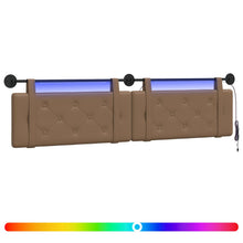 Hangend hoofdbord Met LED-verlichting Cappuccino Kunstleer