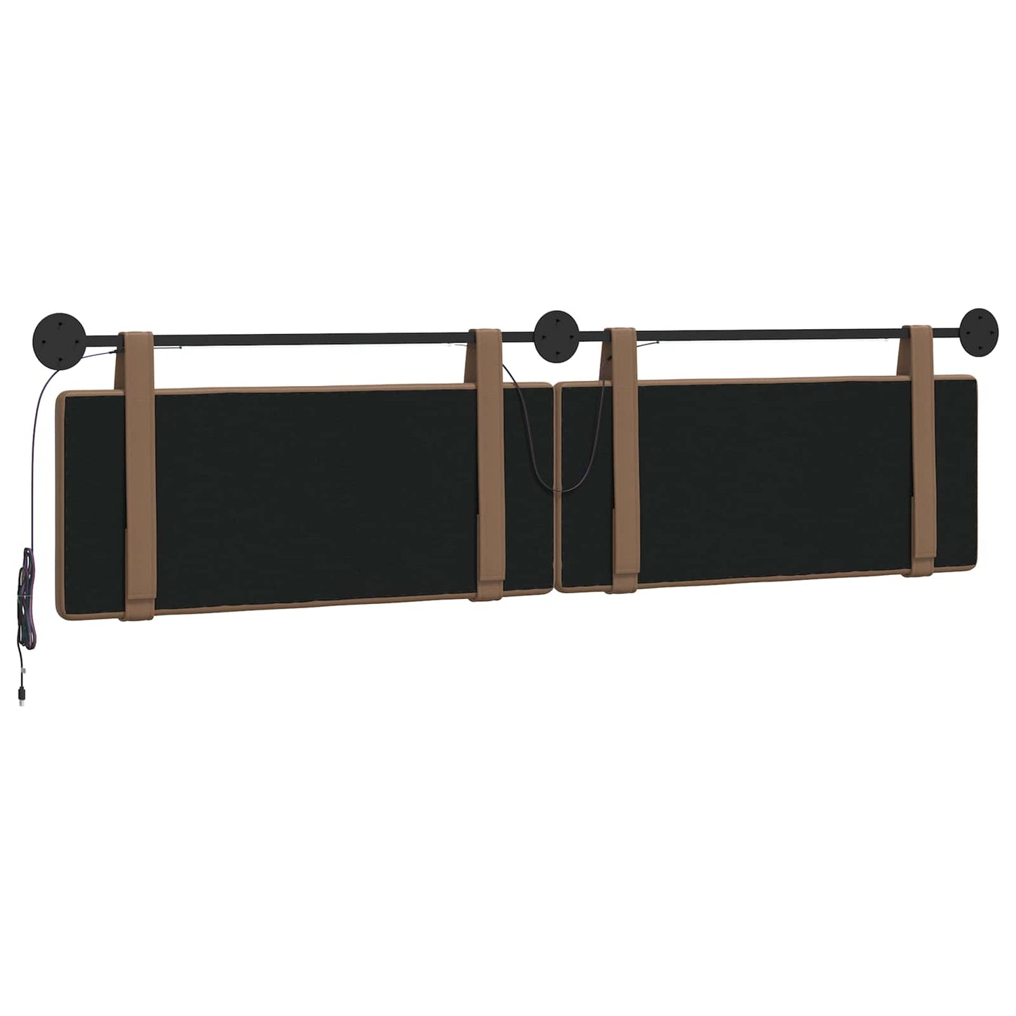 Hangend hoofdbord Met LED-verlichting Cappuccino Kunstleer
