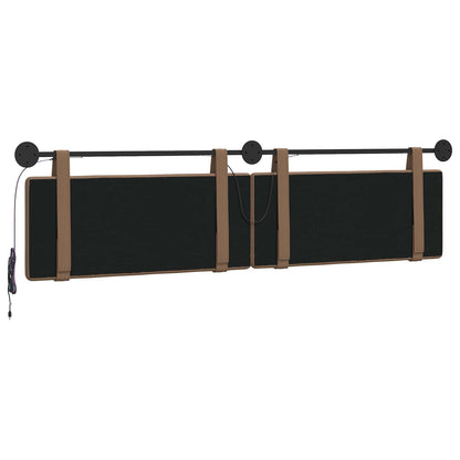 Hangend hoofdbord Met LED-verlichting Cappuccino Kunstleer