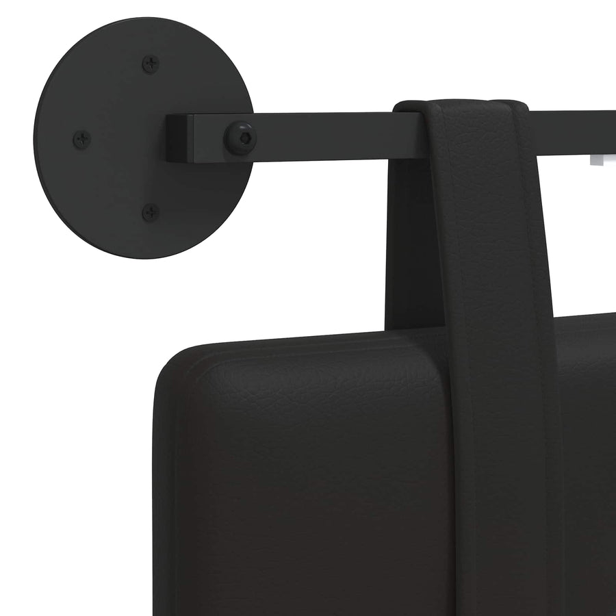 Hangend hoofdbord Met LED-verlichting Zwart Kunstleer