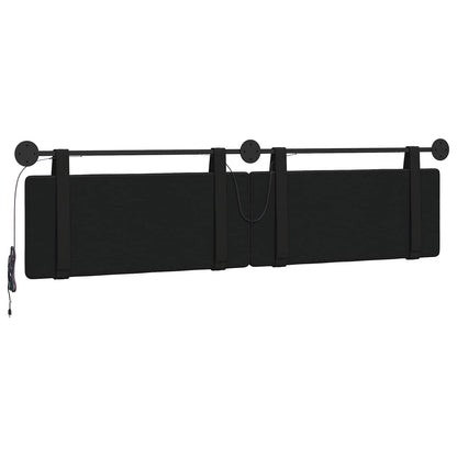 Hangend hoofdbord Met LED-verlichting Zwart Kunstleer