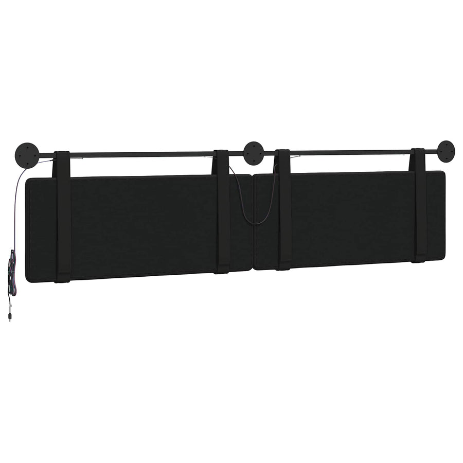 Hangend hoofdbord Met LED-verlichting Zwart Kunstleer