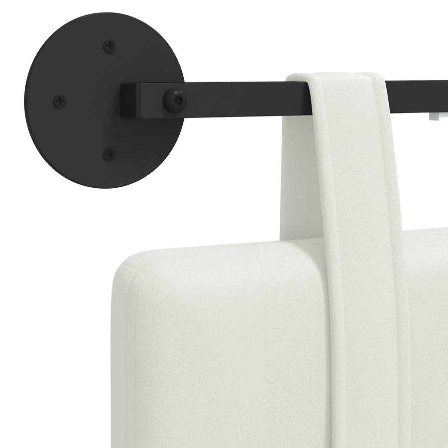 Hangend hoofdbord Met LED-verlichting Wit Kunstleer