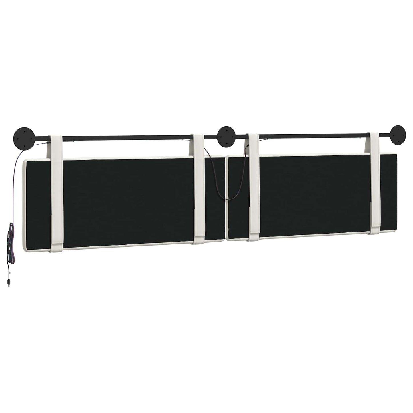 Hangend hoofdbord Met LED-verlichting Wit Kunstleer