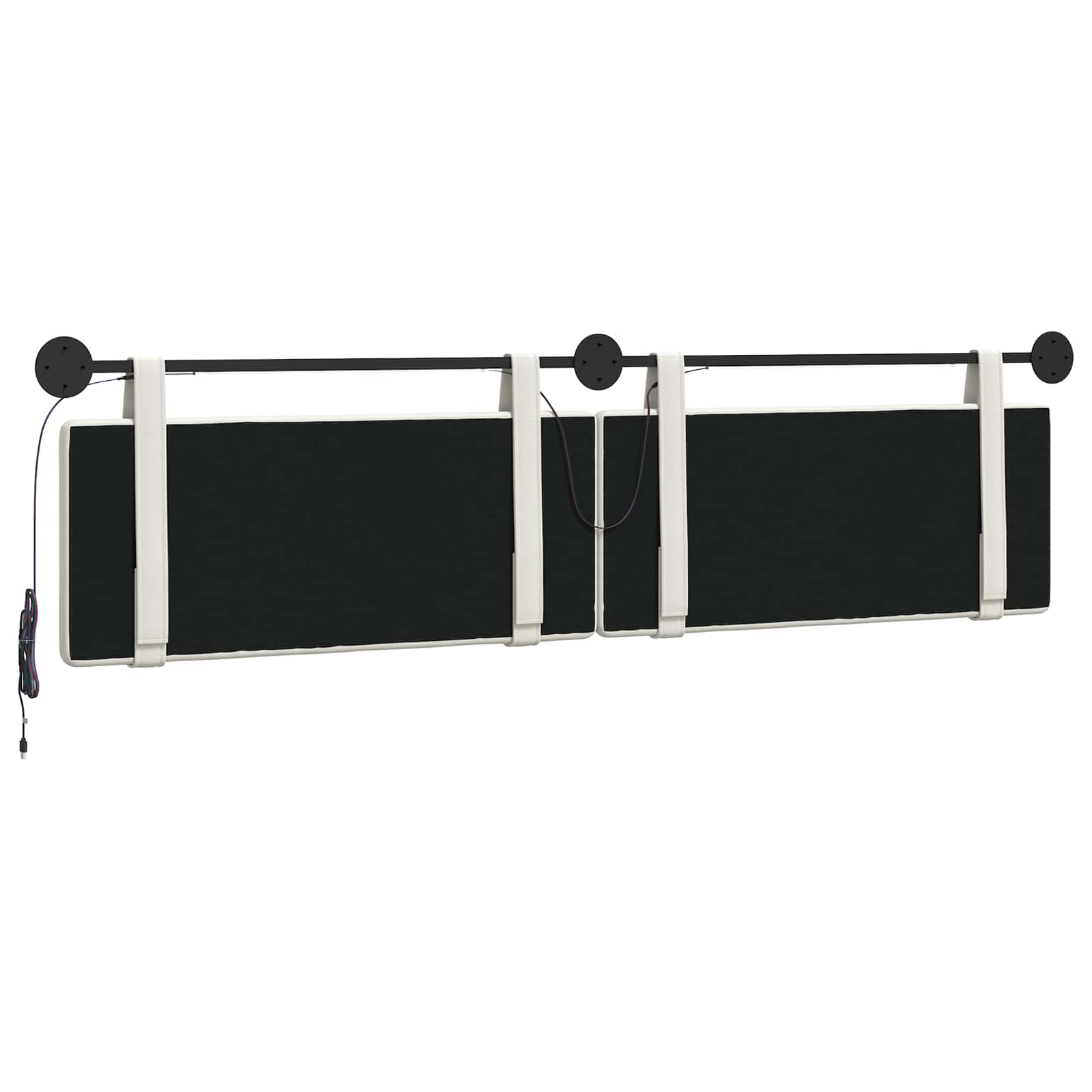 Hangend hoofdbord Met LED-verlichting Wit Kunstleer