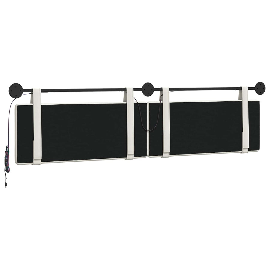 Hangend hoofdbord Met LED-verlichting Wit Kunstleer