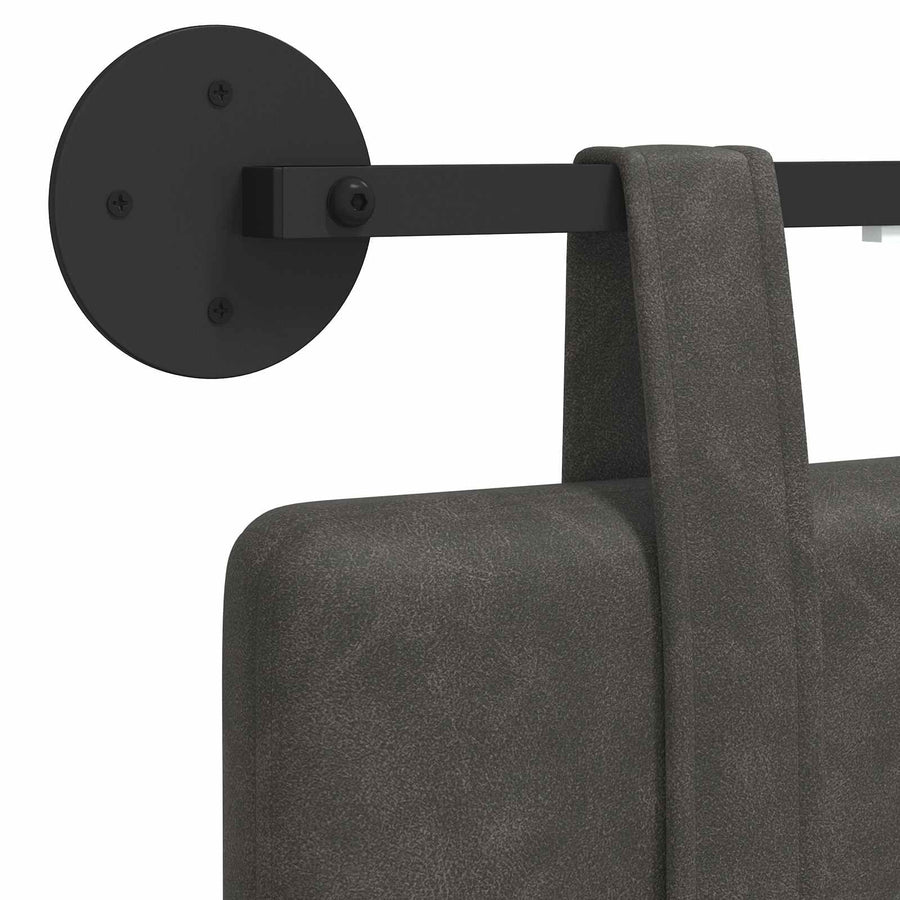 Hangend hoofdbord Met LED-verlichting Zwart Antiek PU