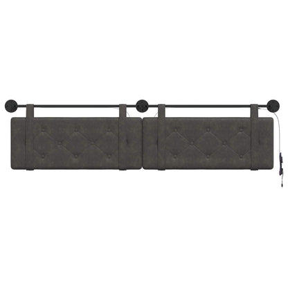 Hangend hoofdbord Met LED-verlichting Zwart Antiek PU