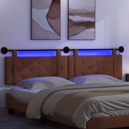 Hangend hoofdbord Met LED-verlichting Bruin Antiek PU