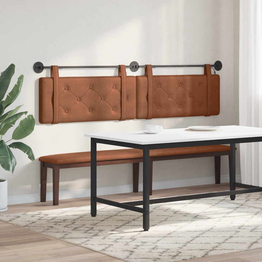 Hangend hoofdbord Met LED-verlichting Bruin Antiek PU