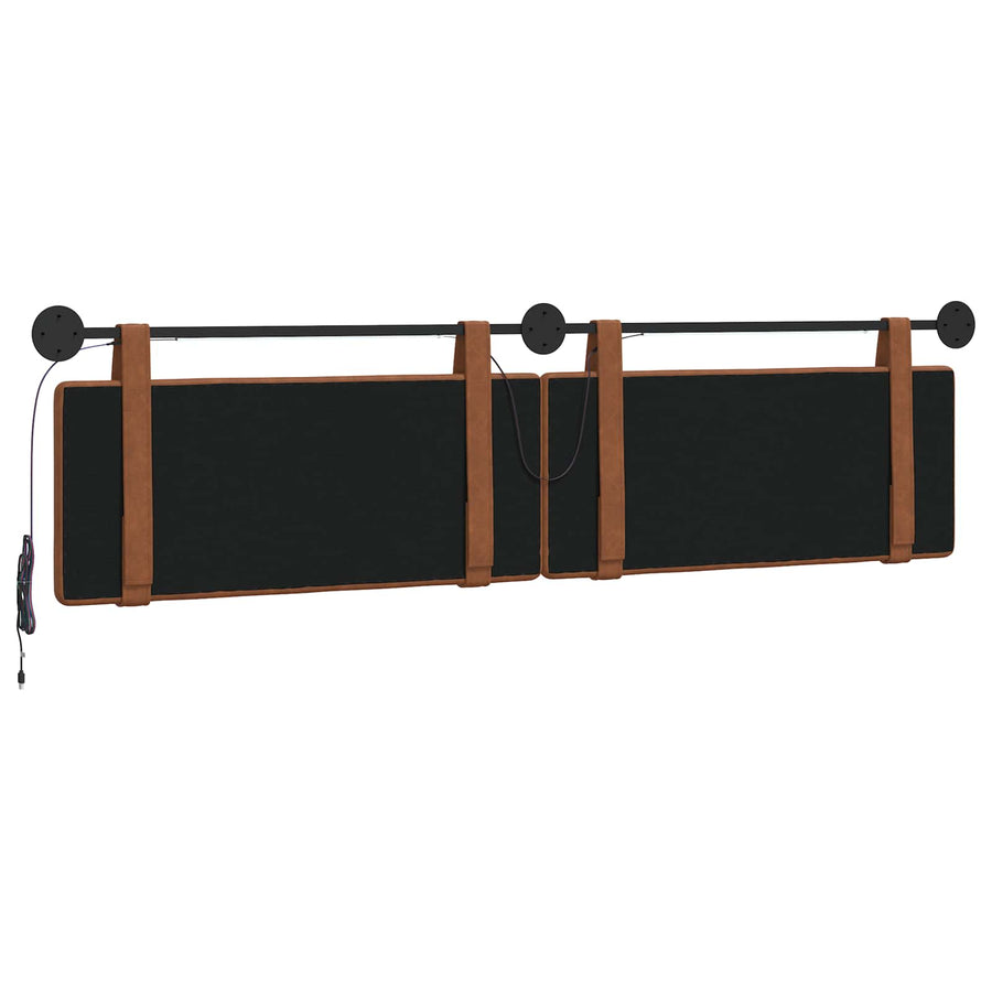 Hangend hoofdbord Met LED-verlichting Bruin Antiek PU