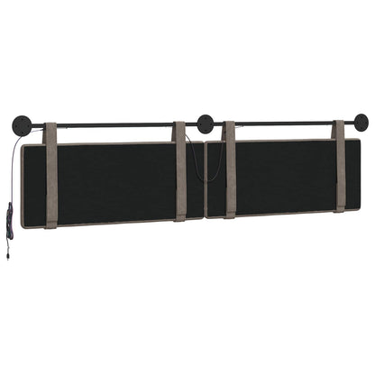 Hangend hoofdbord Met LED-verlichting Grijs Antiek PU