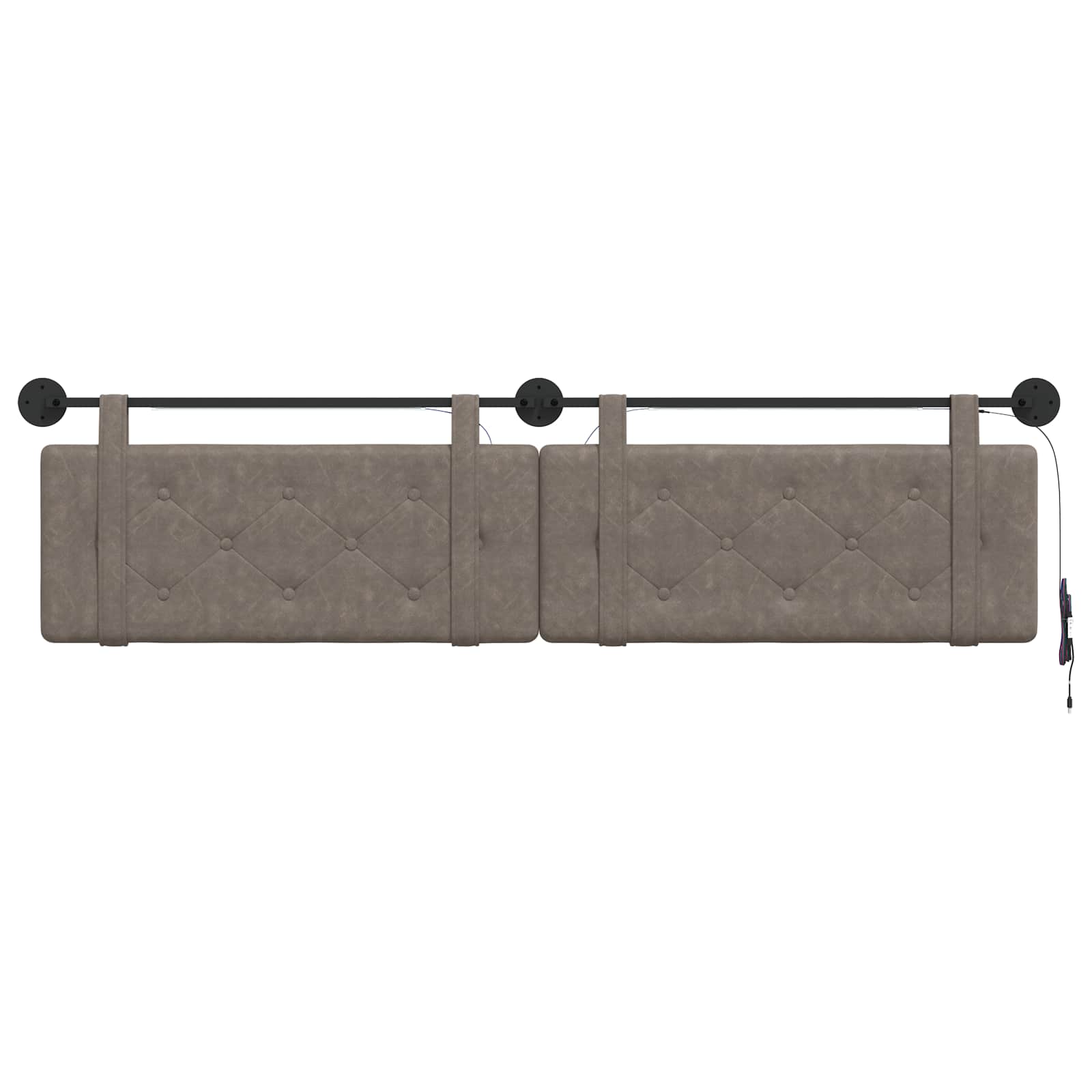 Hangend hoofdbord Met LED-verlichting Grijs Antiek PU