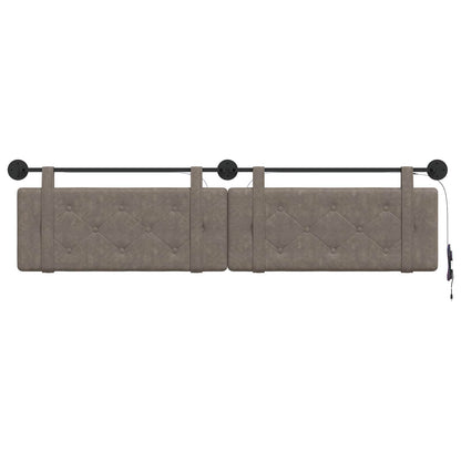 Hangend hoofdbord Met LED-verlichting Grijs Antiek PU