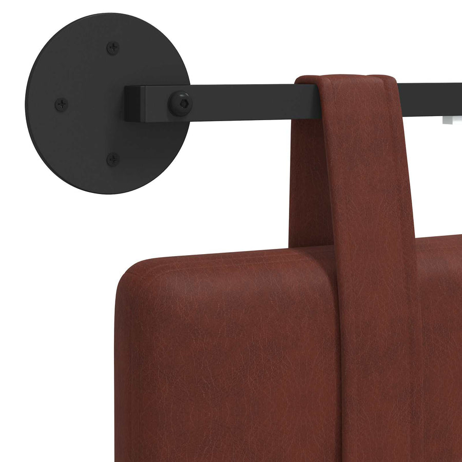 Hangend hoofdbord Met LED-verlichting Glanzend Bruin Antiek PU