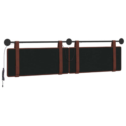 Hangend hoofdbord Met LED-verlichting Glanzend Bruin Antiek PU