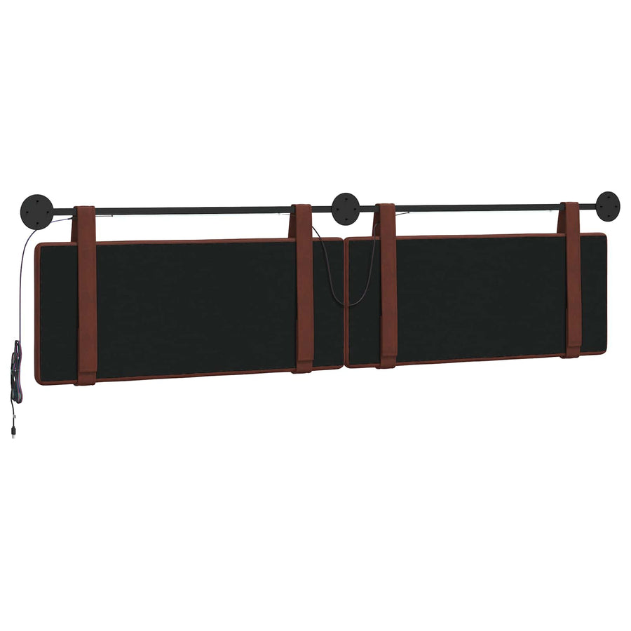 Hangend hoofdbord Met LED-verlichting Glanzend Bruin Antiek PU