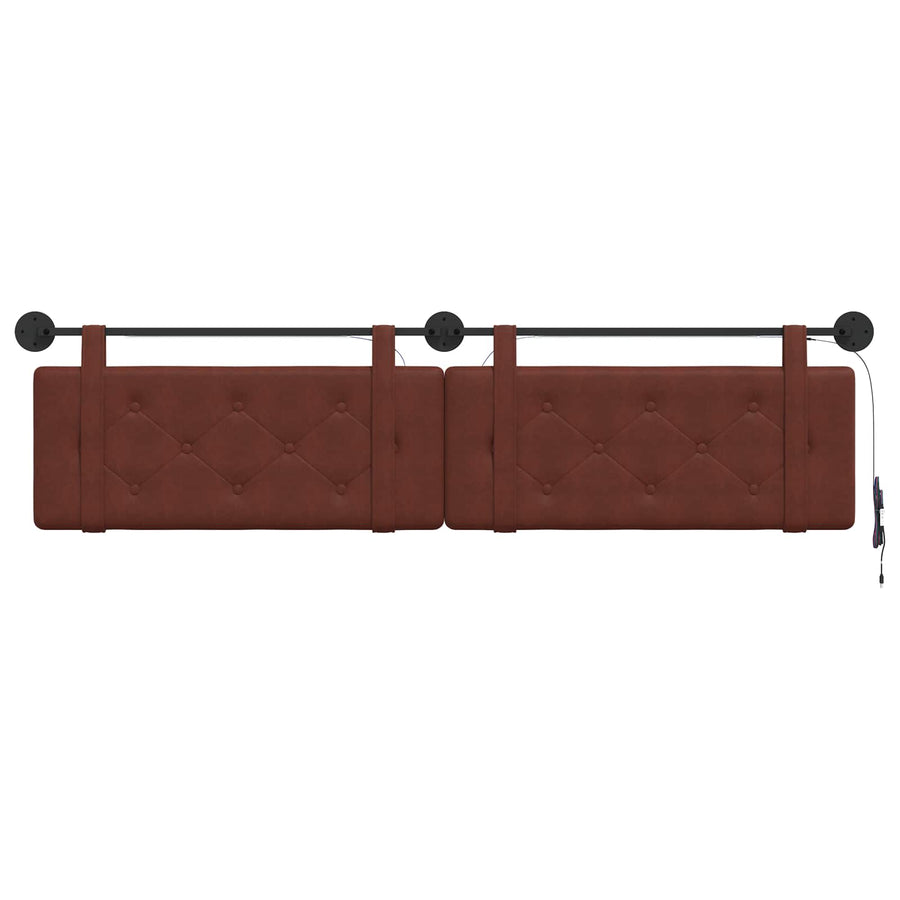 Hangend hoofdbord Met LED-verlichting Glanzend Bruin Antiek PU
