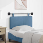 Hanging Headboard With LED Lighting Blue Cotton Fabric