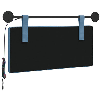 Hangend hoofdbord Met LED-verlichting Blauw Katoen Stof