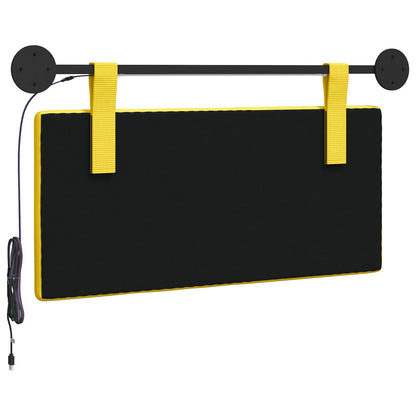 Hangend hoofdbord Met LED-verlichting Lichtgeel Katoen Stof