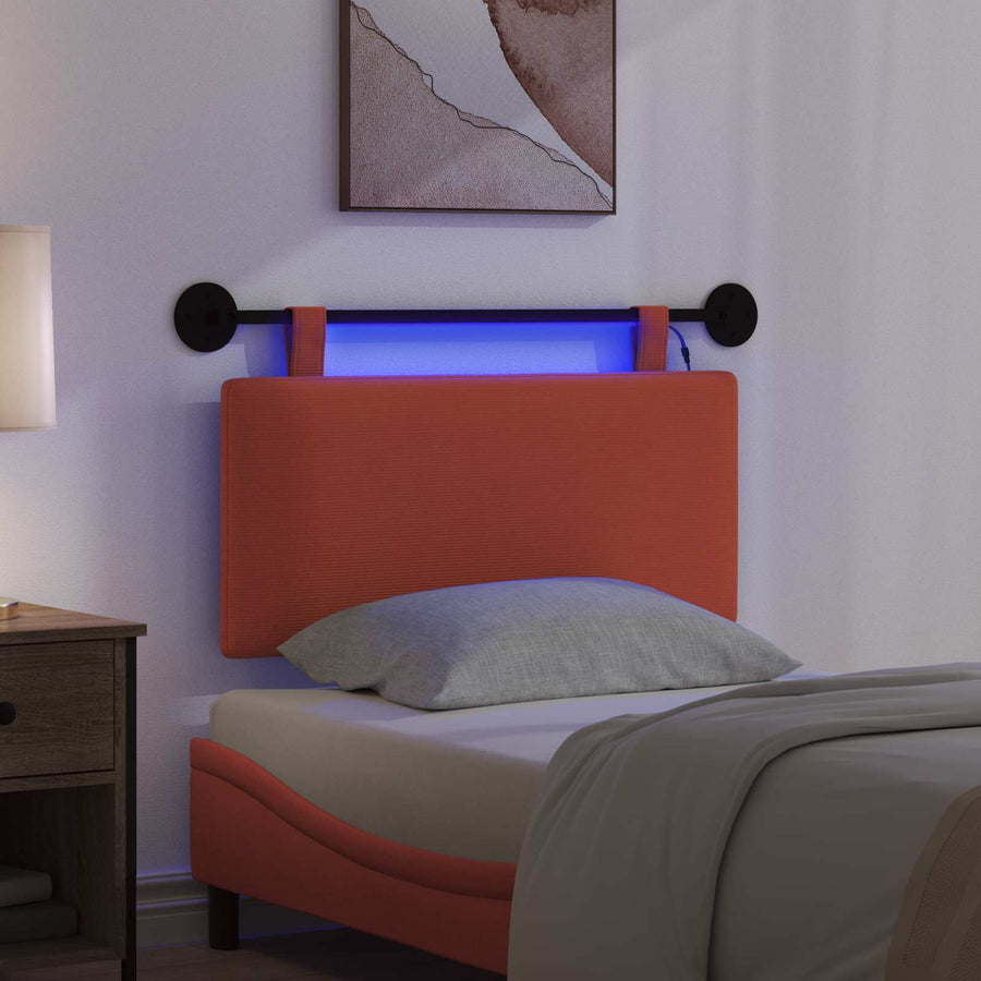Hangend hoofdbord Met LED-verlichting Rood-oranje Katoen Stof