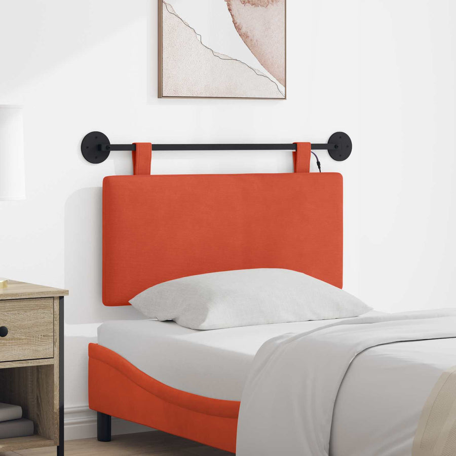 Hangend hoofdbord Met LED-verlichting Rood-oranje Katoen Stof