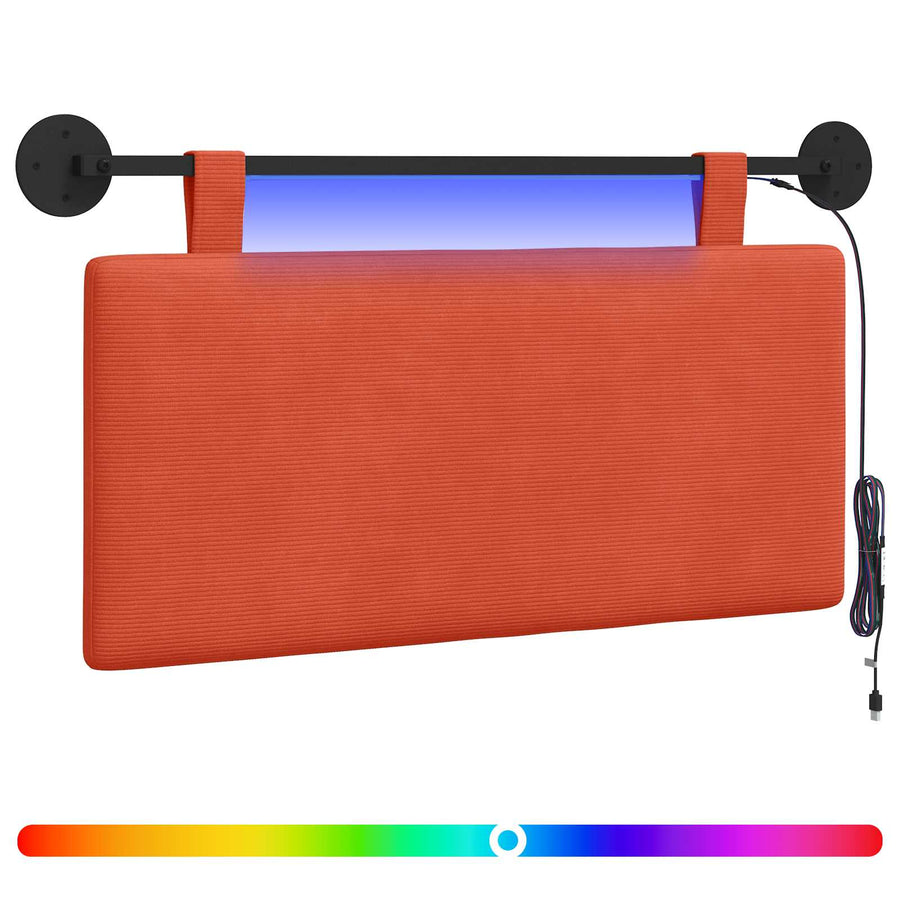 Hangend hoofdbord Met LED-verlichting Rood-oranje Katoen Stof