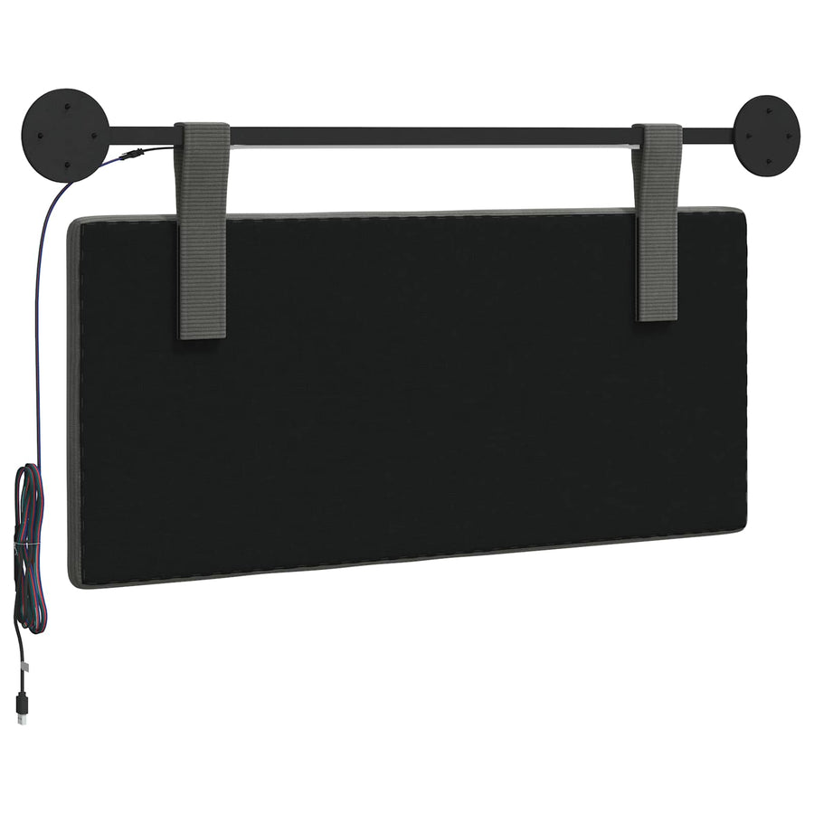 Hangend hoofdbord Met LED-verlichting Donkergrijs Katoen Stof