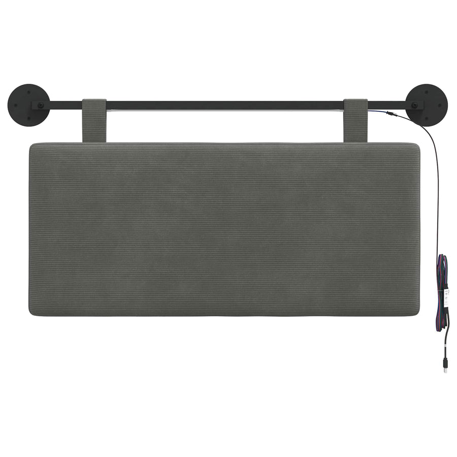 Hangend hoofdbord Met LED-verlichting Donkergrijs Katoen Stof