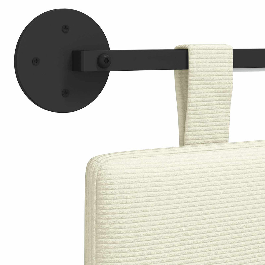 Hangend hoofdbord Met LED-verlichting Crèmekleurig Katoen Stof