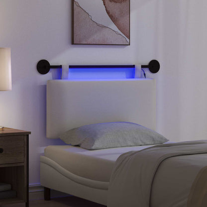 Hangend hoofdbord Met LED-verlichting Crèmekleurig Katoen Stof