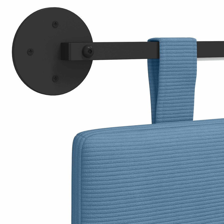 Hangend hoofdbord Met LED-verlichting Blauw Katoen Stof
