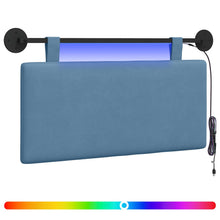 Hangend hoofdbord Met LED-verlichting Blauw Katoen Stof