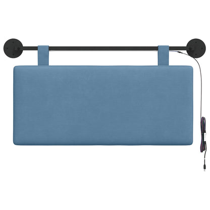 Hangend hoofdbord Met LED-verlichting Blauw Katoen Stof