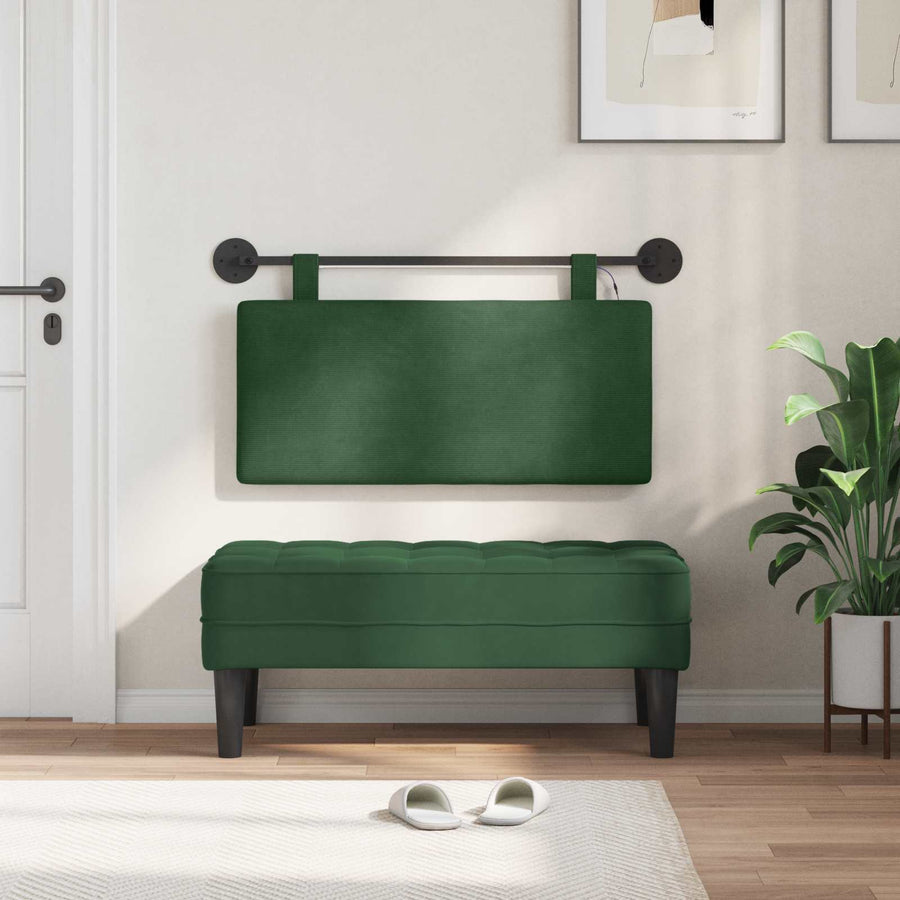 Hangend hoofdbord Met LED-verlichting Jungle Groen Katoen Stof