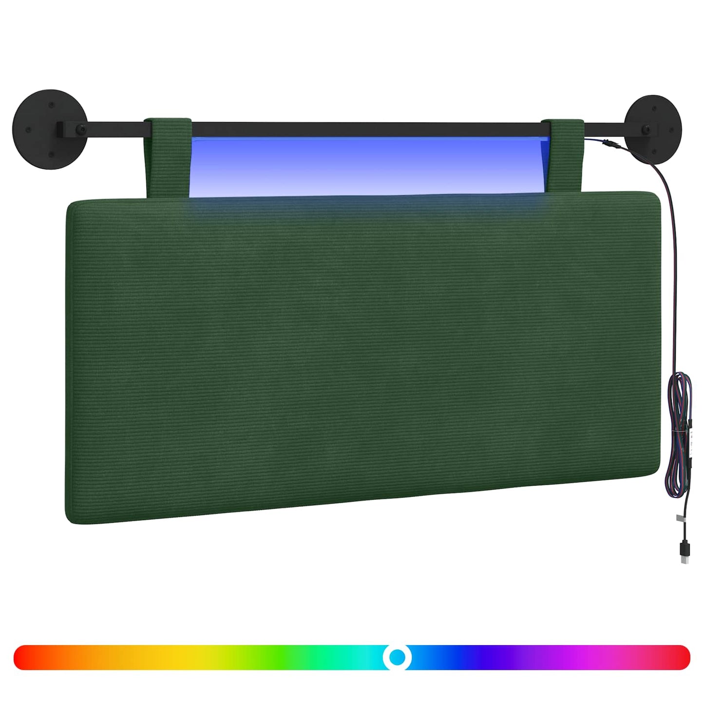 Hangend hoofdbord Met LED-verlichting Jungle Groen Katoen Stof