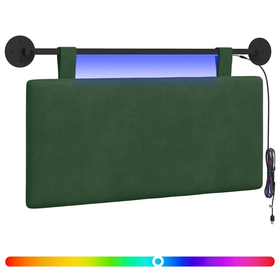 Hangend hoofdbord Met LED-verlichting Jungle Groen Katoen Stof