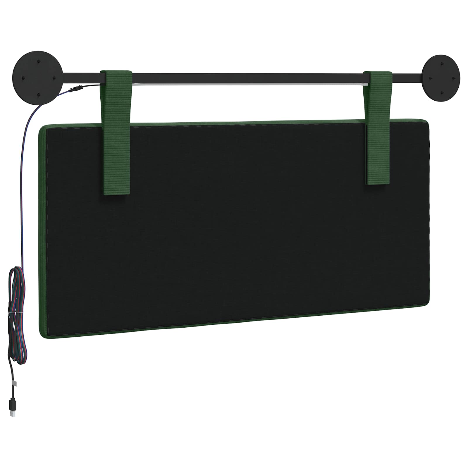 Hangend hoofdbord Met LED-verlichting Jungle Groen Katoen Stof
