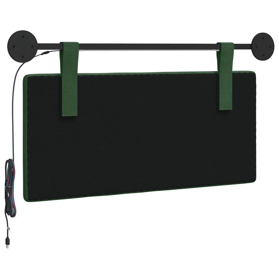 Hangend hoofdbord Met LED-verlichting Jungle Groen Katoen Stof