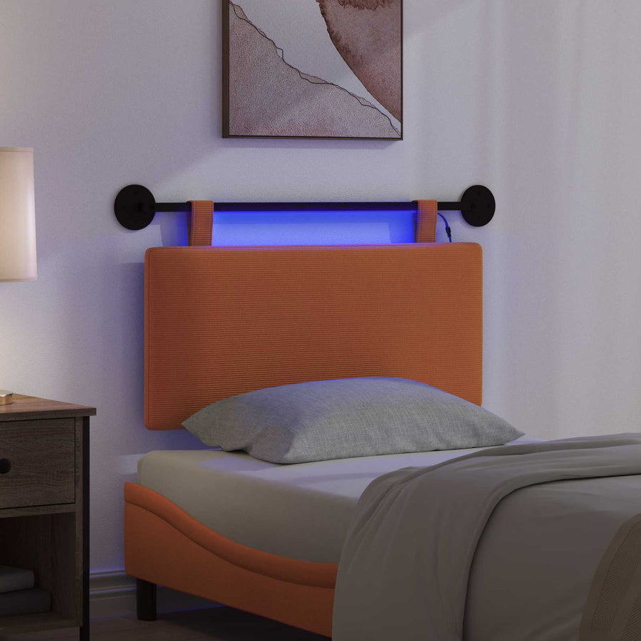 Hangend hoofdbord Met LED-verlichting Oranje Katoen Stof